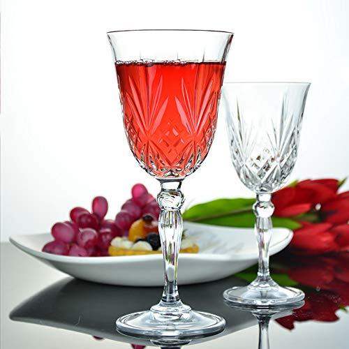 Italian Crystal Red Wine Glasses [Set of 6] Wine Goblets – Cordial Glasses Perfect for Any Occasion, Premium Quality Wine Glass Set | 9 Ounce - Le'raze by G&L Decor Inc