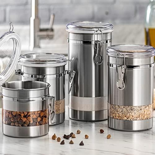 Elegant Canister Sets for Kitchen Counter Airtight Food Storage