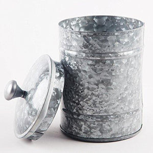 Set Of 3 Galvanized Tin Canisters, Antique Style Canister Set - Le'raze by G&L Decor Inc