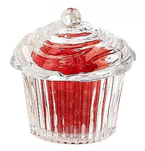 Elegant Crystal Cupcake Candy Dish, Cookie's Holder, With Lid for Home/Office Decor Candy Jar - Le'raze by G&L Decor Inc