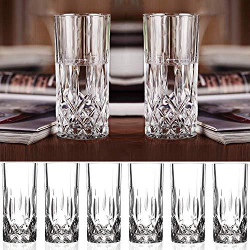 Elegant Acrylic Drinking Glasses [Set of 16] Attractive Clear Plastic -  Le'raze by G&L Decor Inc