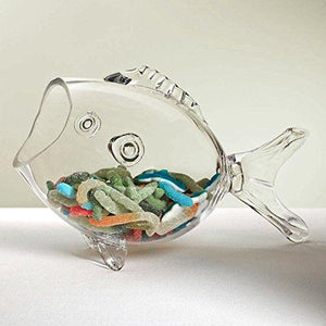 Le'raze Deluxe Glass Fish Bowl Ideal Gift for Weddings, Spa, Aromatherapy. Flower Arrangements, Clear Fish Shaped Bowl, Fish Tank Bowl - Le'raze by G&L Decor Inc