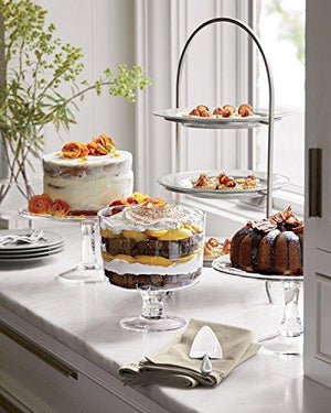 Le'raze Elegant Large Glass Trifle Bowl, Footed Tiramisu Bowl for Serving Desert,Cake and Fruits, 9 Inch Trifle Dish - Le'raze by G&L Decor Inc