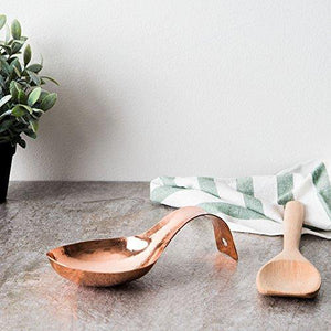 Spoon Rest for Stove Top, Hammered Kitchen Spoon Rest for Stove Top, Copper Utensil Rest - Le'raze by G&L Decor Inc