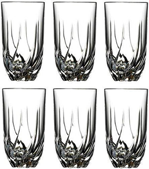 Set Of 6 Crystal Highball Bar-ware Glasses - Heavy Base Twist Cut Drinking Glasses, Clear Glass Durable Drink Cups, Elegant Glassware, Set Ideal For Serving Or Bar - Le'raze by G&L Decor Inc
