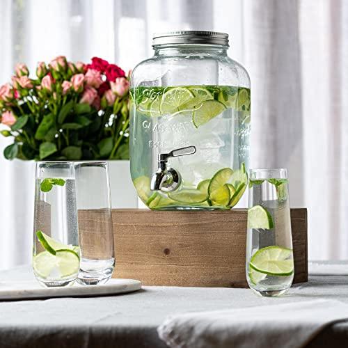 2 Gallon Beverage Serveware with Stainless Steel Spigot + Marker & Cha -  Le'raze by G&L Decor Inc