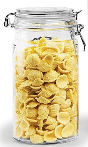 Durable Glass Storage Canister Set, With Air tight | Hinged Lids and Locking Clamp, 3-Piece Food Storage Container Set - Le'raze by G&L Decor Inc