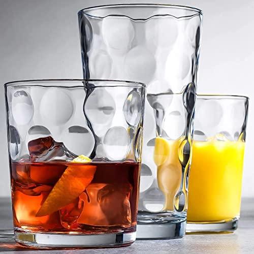 Set of 12 Durable Drinking Glasses  Glassware Set Includes 6-17oz Hig - Le' raze by G&L Decor Inc