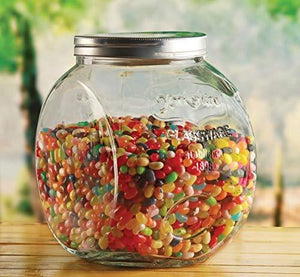 Glass Storage Canister, Clear Cookie Jar with Stainless Steel Lid - Le'raze by G&L Decor Inc