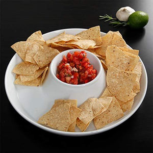 Chip and Dip Serving Bowl, Elegant Serving Dish - Great for Chips, Dips, Appetizer, Fruit Bowl, Salad and Snack – Ceramic Chips and Dip Plate - Le'raze by G&L Decor Inc