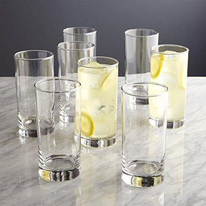 Heavy Base Highball Glasses︱Durable Drinking Glasses 16 ounce︱Glass Cups for Water, Juice, Beer and Cocktails | Set of 4 Tall Bar Glasses - Le'raze Decor