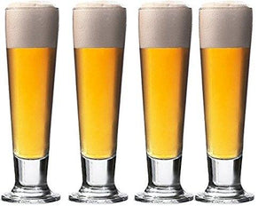 Classic Pub Pilsner Beer Glasses 14-ounce Footed Beer Glass, Beverage Drink Cups Glassware - Le'raze by G&L Decor Inc