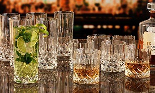 Le'rze Posh Collection Glass Drinking Glasses Set, Set of 6, Special Edition CRYSTAL HIGHBALL Glassware Serveware Drinkware Cups/coolers Set - Le'raze by G&L Decor Inc