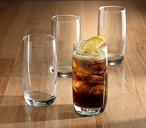 Set of 16 Drinking Glasses, Heavy Base Durable Glass Cups - 8 Highball Glasses (17 oz) and 8 Rocks Glasses (14 oz), 16-piece Glassware Set - Le'raze by G&L Decor Inc