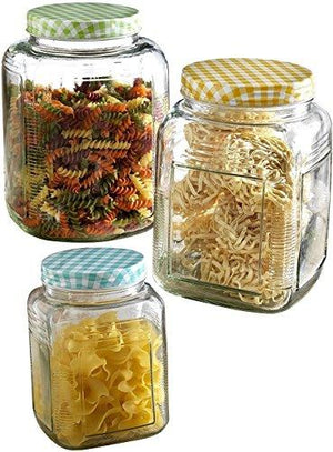 Elegant 3 Piece Canister Set Ideal For Coffee Beans, Sugar, Cookies & Candy - Ceramic Food Jars Set of 3 - Le'raze by G&L Decor Inc