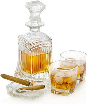 Circleware Elegant Liquor Scotch Brandy Bourbon Wine Whiskey Best Gift Drink Beverage Dispenser Pitcher Carafe with Glass Stopper, 709ml. Clear, Empire Decanter