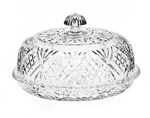 Elegant Decorative Le'raze Beautiful Crystal Covered Pie Dome, Crystal Cake Plate with Dome Cover, - Le'raze by G&L Decor Inc