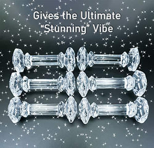 Sparkling Crystal Dumbbell Knife Rests - Silverware Rest for Spoons, Forks, Knives & Chopsticks - Set of 6 - Le'raze Decor