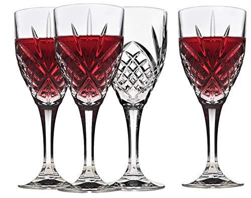 Italian Crystal Wine Glasses, Set of 4-9 Ounce Wine Goblets – Cordial -  Le'raze by G&L Decor Inc
