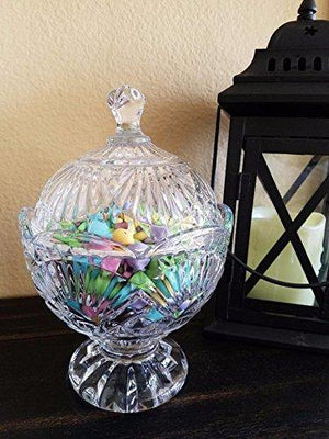 Candy Dishes/Cookie Holders/Apothecary Jars, On Glass Foot With Lid for Home/Office Decor Candy Dish Set On Pedestal - Le'raze Decor