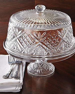 Amazing Cake Stand Multifunctional Cake and Serving Stand For weddings,events, parties, 4-in-1 Crystal Cake Plate with Dome - Le'raze by G&L Decor Inc