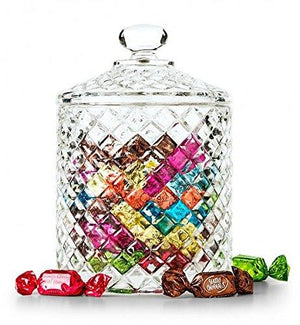Elegant Crystal Diamond-faceted Biscuit, Candy, Jar With Crystal Lid, Quality Decorative Dish Home Basic Food Storage & Organization Set - Le'raze by G&L Decor Inc