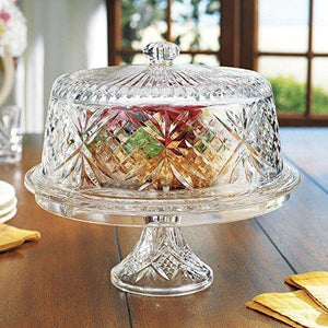 Amazing Cake Stand Multifunctional Cake and Serving Stand For weddings,events, parties, 4-in-1 Crystal Cake Plate with Dome - Le'raze Decor