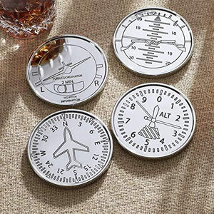 Coasters for Drinks, Elegant Aviation Coasters Makes a Great Airplane Decor, Aviation Gifts, Pilot Gifts. Protect Furniture from Damage - Le'raze by G&L Decor Inc