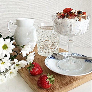 Set Of 6 Crystal Clear Glass Dessert Compote Ice Cream/Fruit Bowls, 6 Piece Tasters Trifle Honey Tinis Dessert Bowl Set - Le'raze by G&L Decor Inc