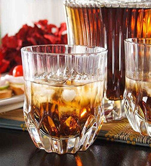 Le'raze Posh Crystal Whiskey glasses [Set of 6] Double Old Fashioned Glasses, Perfect for Serving Scotch, Whiskey or Mixed Drinks - 11Oz DOF Glasses - Le'raze by G&L Decor Inc